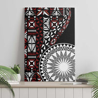 Red Tongan Ngatu Fonulei Pattern Canvas Wall Art