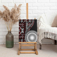 Red Tongan Ngatu Fonulei Pattern Canvas Wall Art