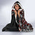Red Tongan Ngatu Fonulei Pattern Hooded Blanket