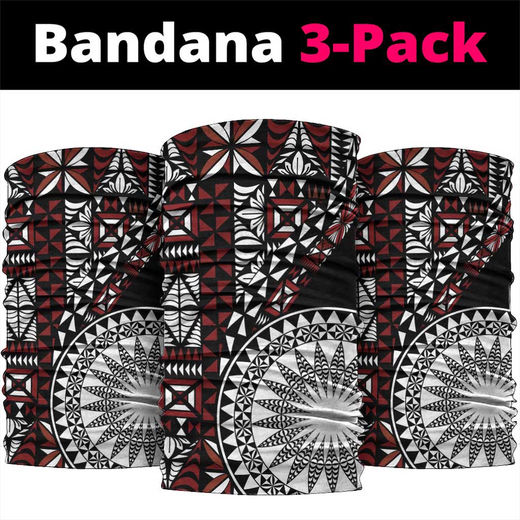 Red Tongan Ngatu Fonulei Pattern Neck Gaiter - Polynesian Pride