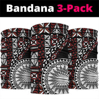 Red Tongan Ngatu Fonulei Pattern Neck Gaiter - Polynesian Pride