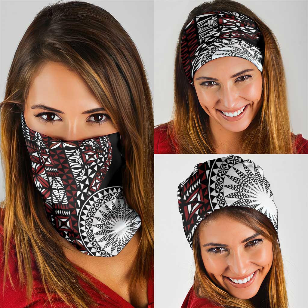 Red Tongan Ngatu Fonulei Pattern Neck Gaiter - Polynesian Pride