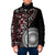 Red Tongan Ngatu Fonulei Pattern Padded Jacket - Polynesian Pride