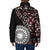 Red Tongan Ngatu Fonulei Pattern Padded Jacket - Polynesian Pride