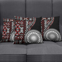 Red Tongan Ngatu Fonulei Pattern Pillow Cover - Polynesian Pride