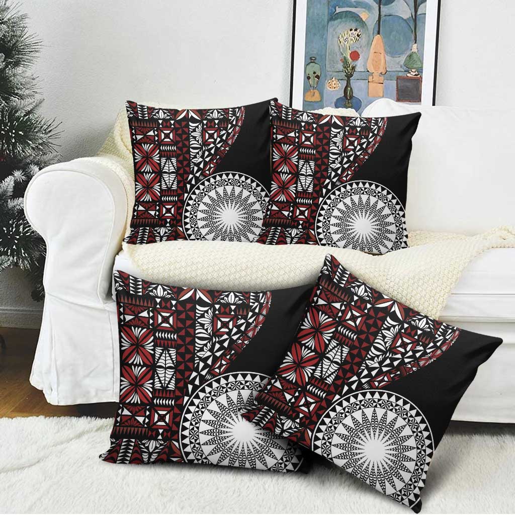 Red Tongan Ngatu Fonulei Pattern Pillow Cover - Polynesian Pride