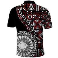 Red Tongan Ngatu Fonulei Pattern Polo Shirt