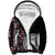 Red Tongan Ngatu Fonulei Pattern Sherpa Hoodie