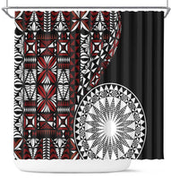 Red Tongan Ngatu Fonulei Pattern Shower Curtain LT9 Red - Polynesian Pride