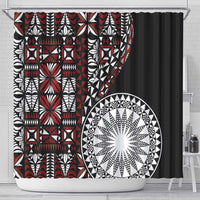 Red Tongan Ngatu Fonulei Pattern Shower Curtain LT9 - Polynesian Pride