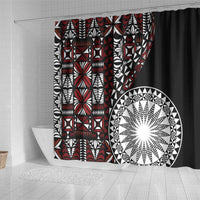 Red Tongan Ngatu Fonulei Pattern Shower Curtain LT9 - Polynesian Pride