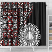 Red Tongan Ngatu Fonulei Pattern Shower Curtain LT9 - Polynesian Pride