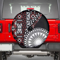 Red Tongan Ngatu Fonulei Pattern Spare Tire Cover