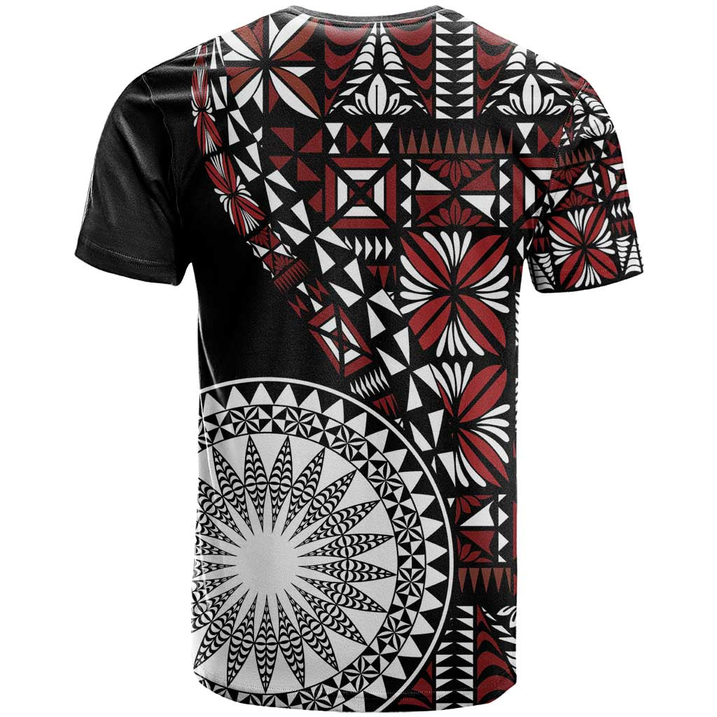 Red Tongan Ngatu Fonulei Pattern T Shirt LT9 - Polynesian Pride