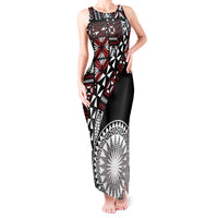 Red Tongan Ngatu Fonulei Pattern Tank Maxi Dress LT9 Women Red - Polynesian Pride