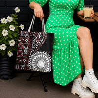 Red Tongan Ngatu Fonulei Pattern Tote Bag - Polynesian Pride