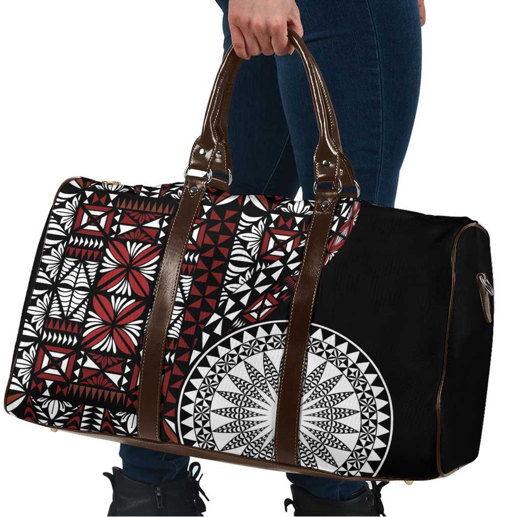 Red Tongan Ngatu Fonulei Pattern Travel Bag - Polynesian Pride