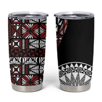 Red Tongan Ngatu Fonulei Pattern Tumbler Cup
