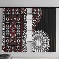 Red Tongan Ngatu Fonulei Pattern Window Curtain