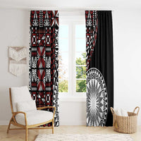 Red Tongan Ngatu Fonulei Pattern Window Curtain