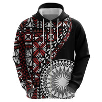 Red Tongan Ngatu Fonulei Pattern Zip Hoodie LT9 - Polynesian Pride