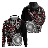 Red Tongan Ngatu Fonulei Pattern Zip Hoodie LT9 - Polynesian Pride
