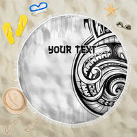 Hawaii and Japanese Culture Personalised Beach Blanket With Polynesian Tribal Tattoo Style