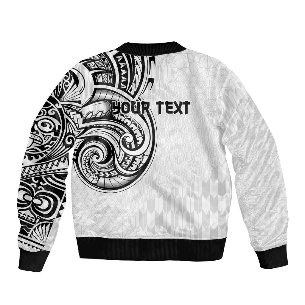 Hawaii and Japanese Culture Personalised Bomber Jacket With Polynesian Tribal Tattoo Style LT9 - Polynesian Pride