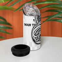 Hawaii and Japanese Culture Personalised 4 in 1 Can Cooler Tumbler With Polynesian Tribal Tattoo Style