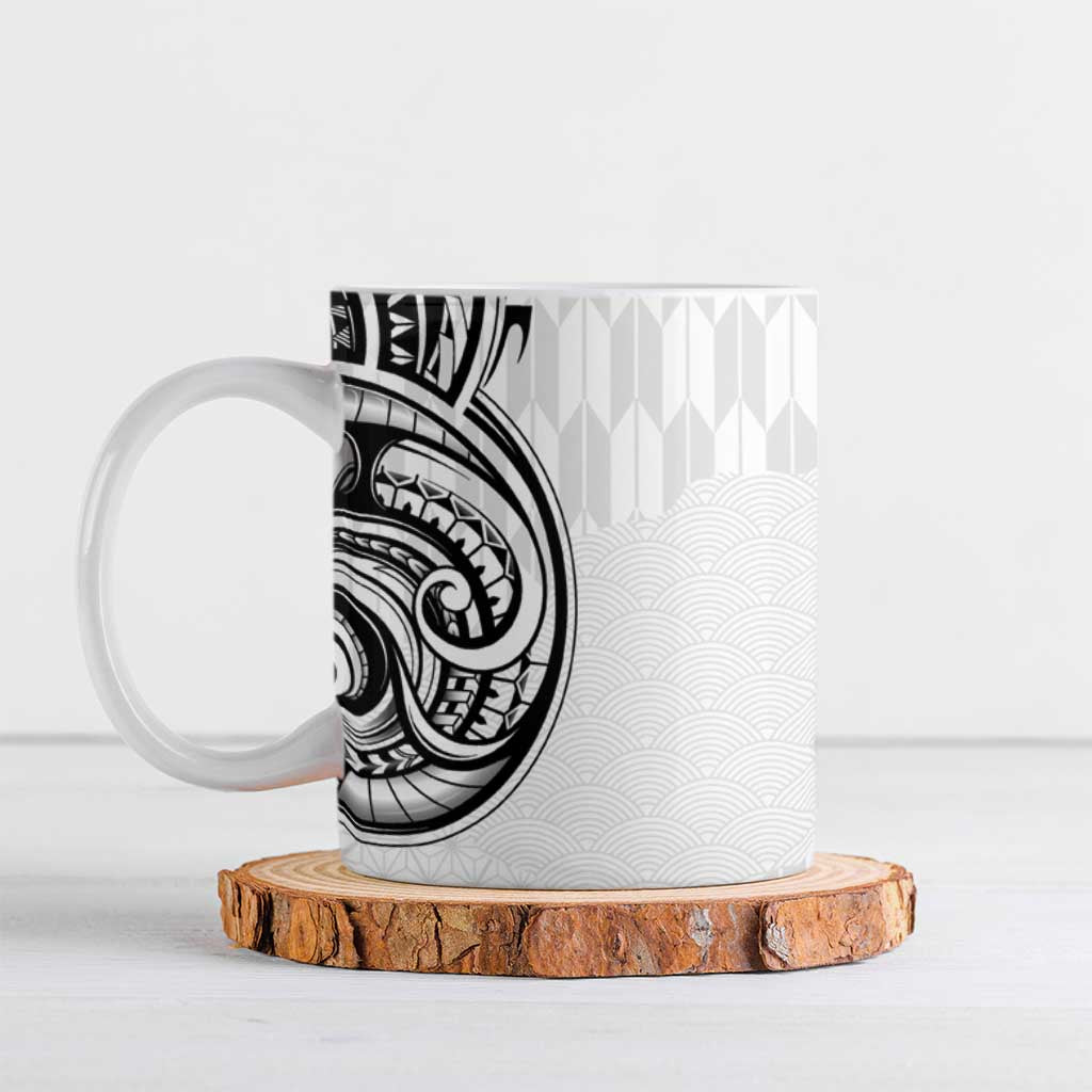 Hawaii and Japanese Culture Personalised Ceramic Mug With Polynesian Tribal Tattoo Style - Polynesian Pride