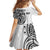 Hawaii and Japanese Culture Personalised Family Matching Off Shoulder Short Dress and Hawaiian Shirt With Polynesian Tribal Tattoo Style