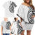 Hawaii and Japanese Culture Personalised Family Matching Off Shoulder Short Dress and Hawaiian Shirt With Polynesian Tribal Tattoo Style