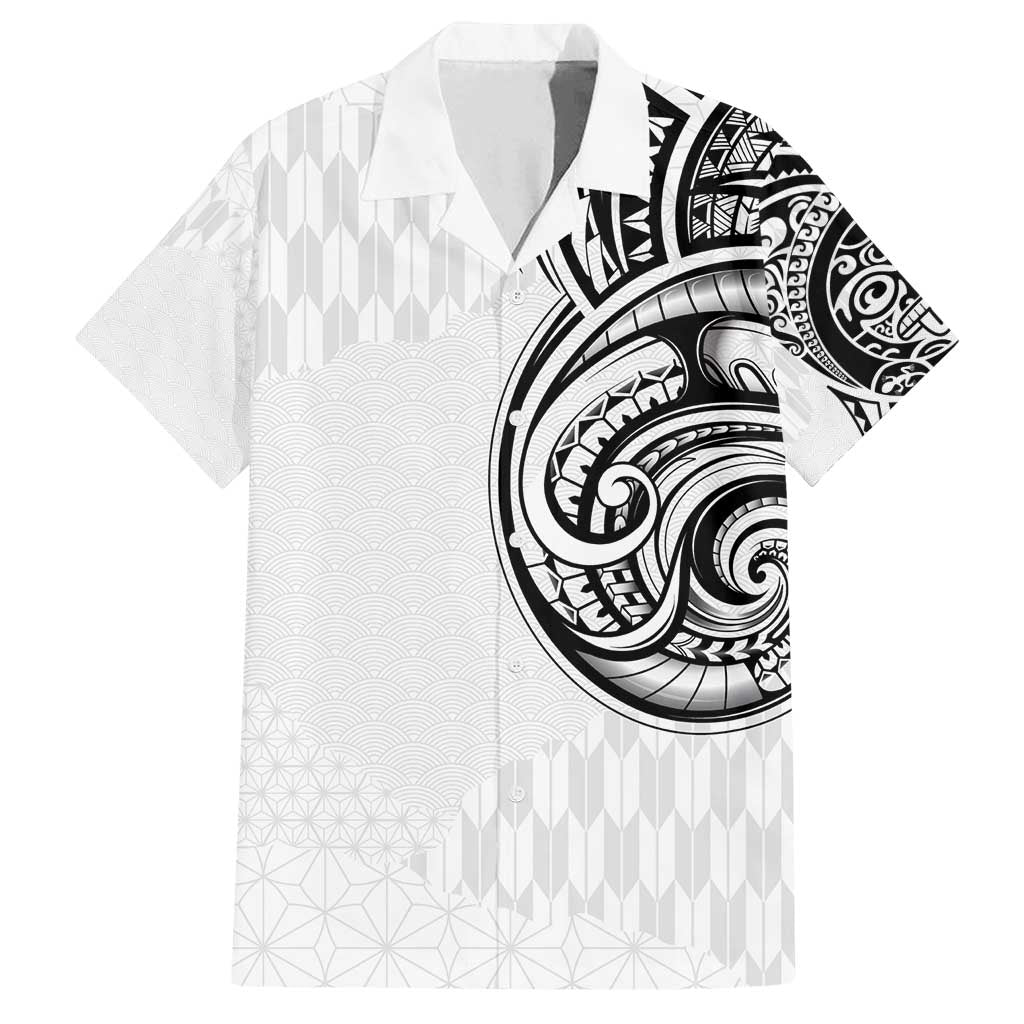 Hawaii and Japanese Culture Personalised Family Matching Puletasi and Hawaiian Shirt With Polynesian Tribal Tattoo Style