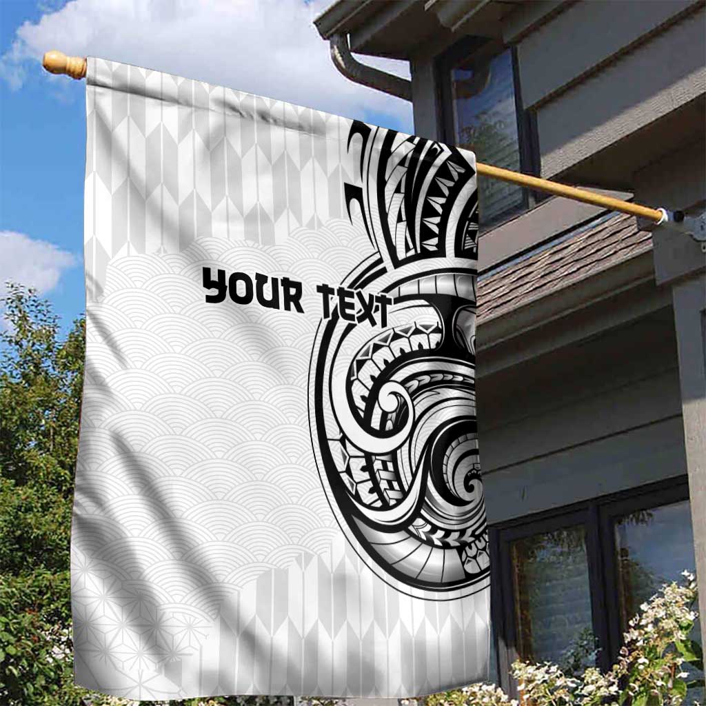 Hawaii and Japanese Culture Personalised Garden Flag With Polynesian Tribal Tattoo Style