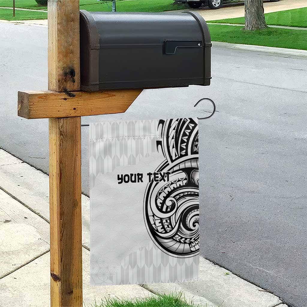 Hawaii and Japanese Culture Personalised Garden Flag With Polynesian Tribal Tattoo Style