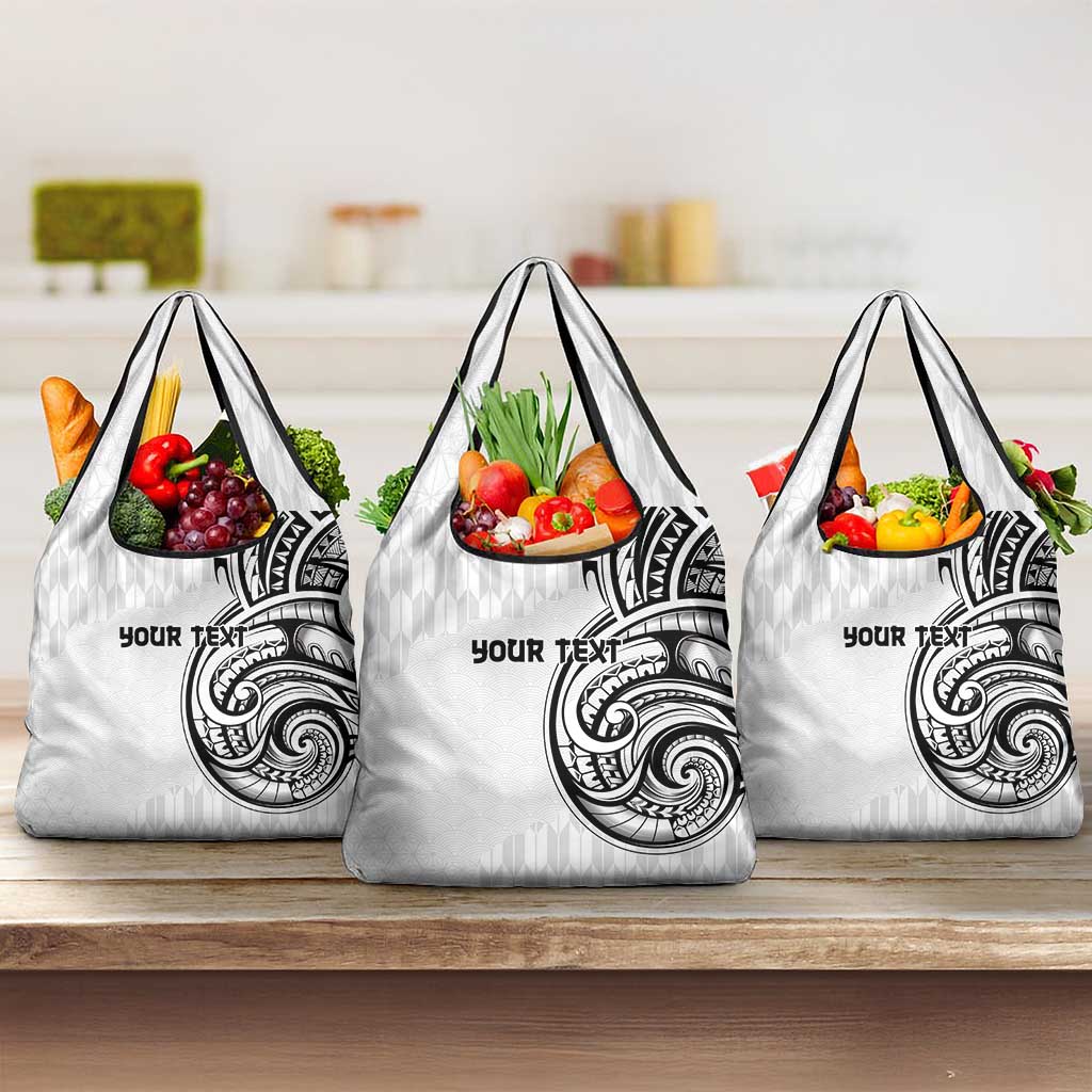 Hawaii and Japanese Culture Personalised Grocery Bag With Polynesian Tribal Tattoo Style