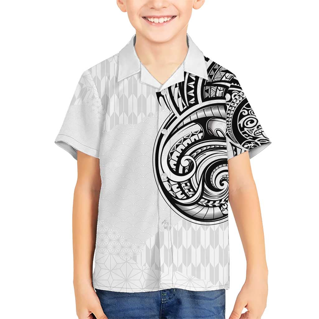 Hawaii and Japanese Culture Personalised Hawaiian Shirt With Polynesian Tribal Tattoo Style