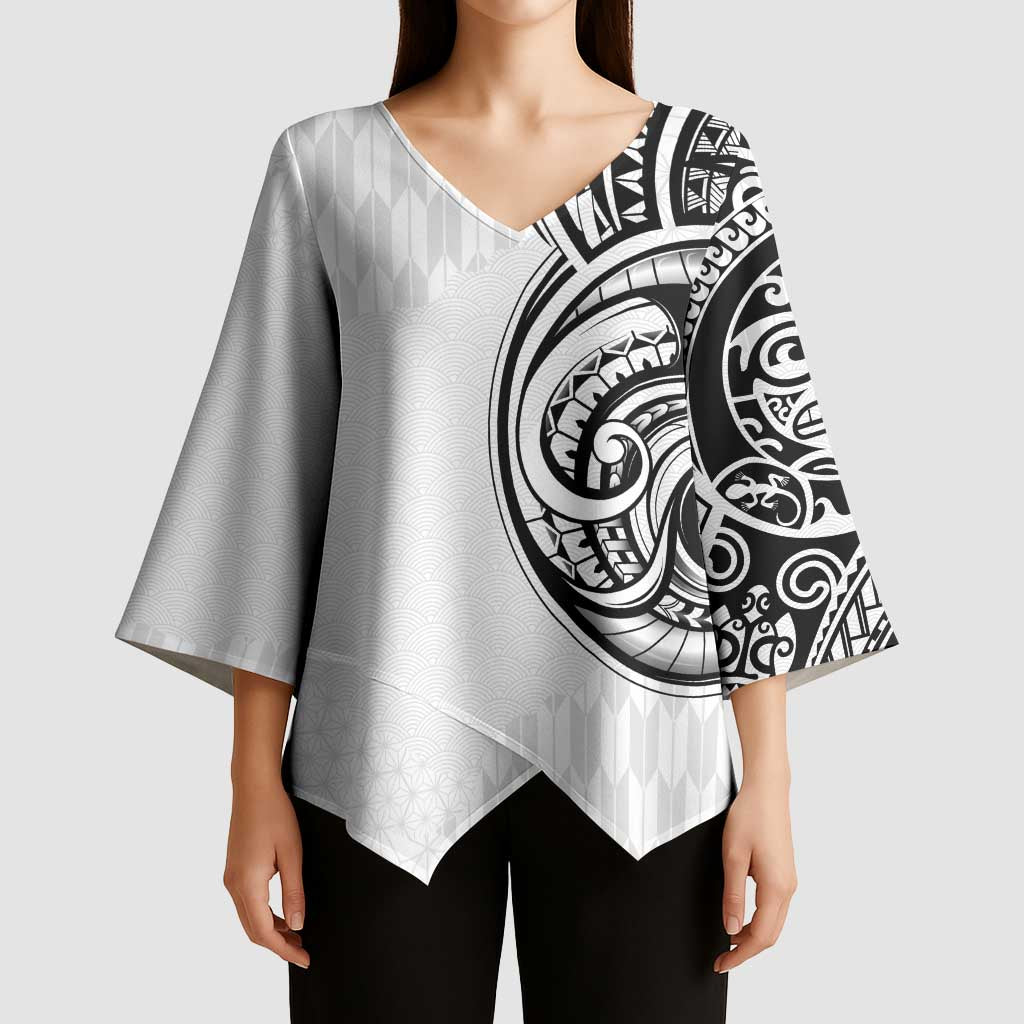 Hawaii and Japanese Culture Personalised Kimono Sleeve Blouse With Polynesian Tribal Tattoo Style - Polynesian Pride