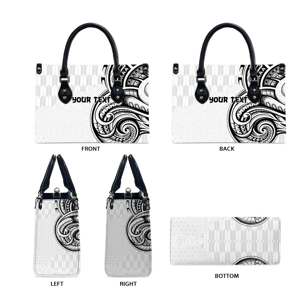 Hawaii and Japanese Culture Personalised Leather Bag With Polynesian Tribal Tattoo Style - Polynesian Pride