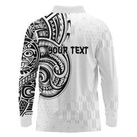 Hawaii and Japanese Culture Personalised Long Sleeve Polo Shirt With Polynesian Tribal Tattoo Style