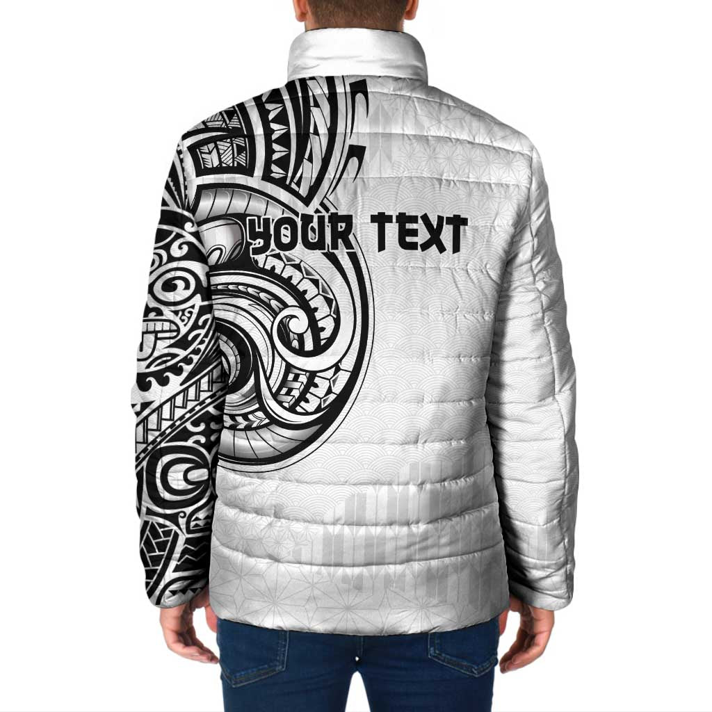Hawaii and Japanese Culture Personalised Padded Jacket With Polynesian Tribal Tattoo Style - Polynesian Pride