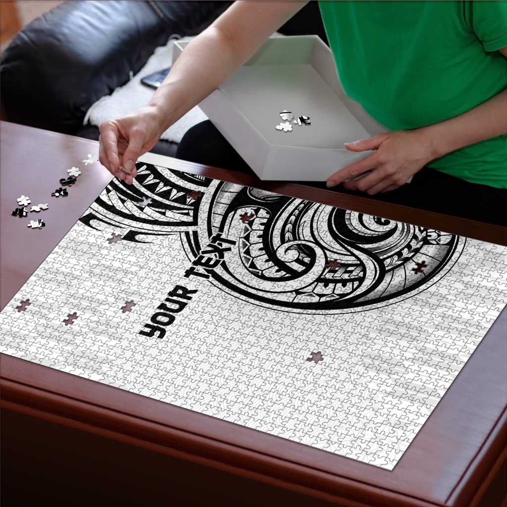 Hawaii and Japanese Culture Personalised Puzzle With Polynesian Tribal Tattoo Style - Polynesian Pride