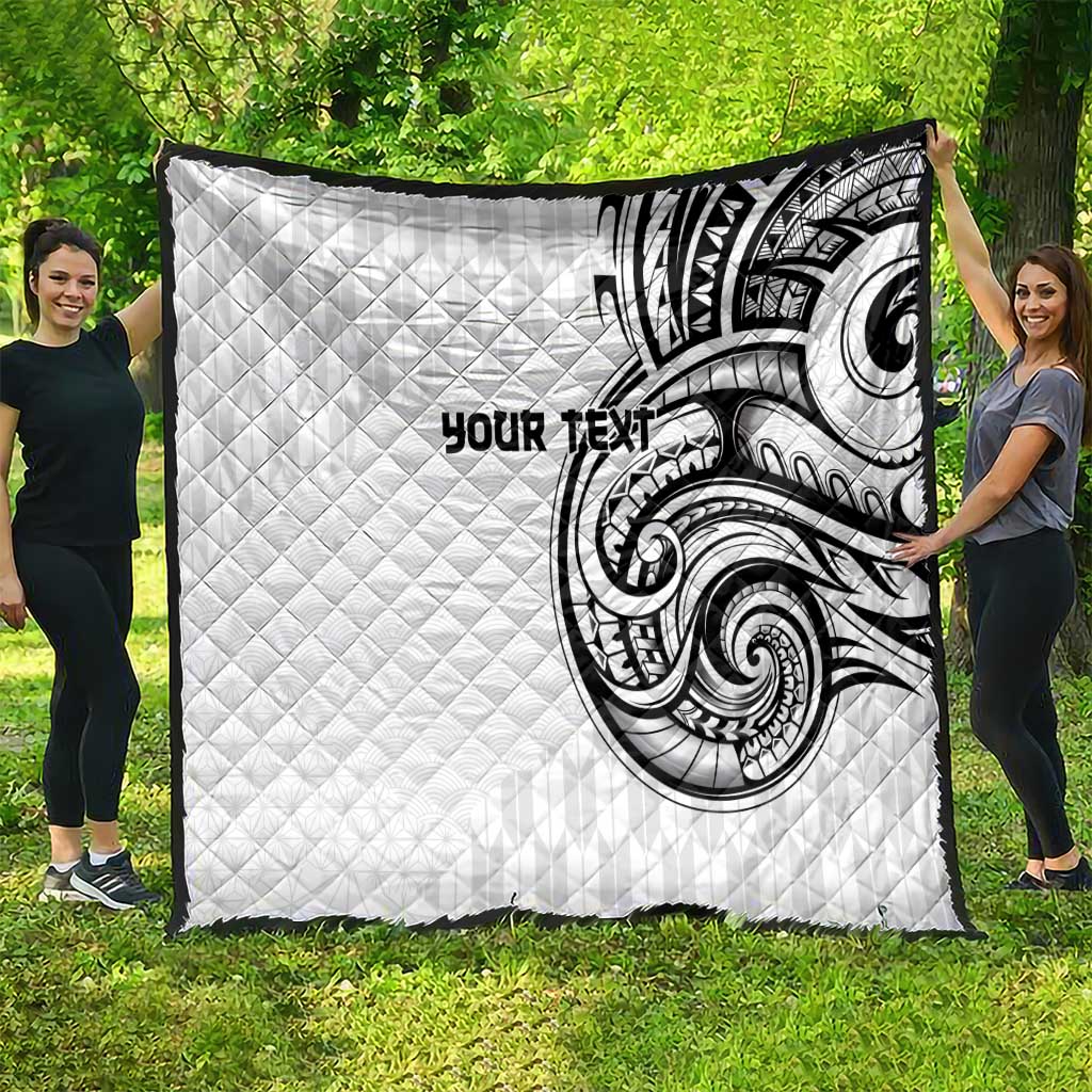 Hawaii and Japanese Culture Personalised Quilt With Polynesian Tribal Tattoo Style