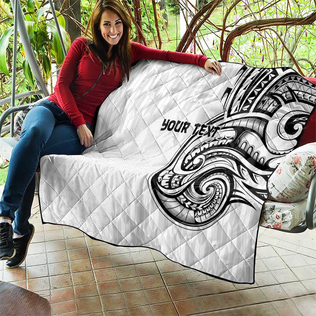 Hawaii and Japanese Culture Personalised Quilt With Polynesian Tribal Tattoo Style