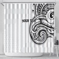 Hawaii and Japanese Culture Personalised Shower Curtain With Polynesian Tribal Tattoo Style