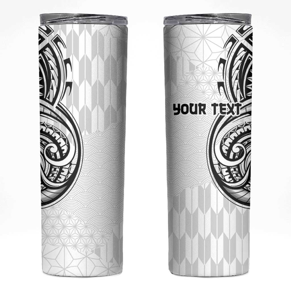 Hawaii and Japanese Culture Personalised Skinny Tumbler With Polynesian Tribal Tattoo Style