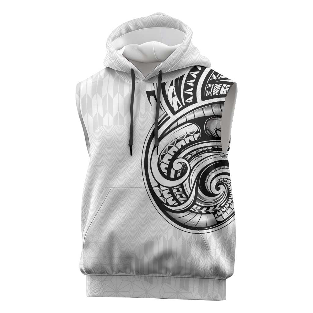 Hawaii and Japanese Culture Personalised Sleeveless Hoodie With Polynesian Tribal Tattoo Style - Polynesian Pride