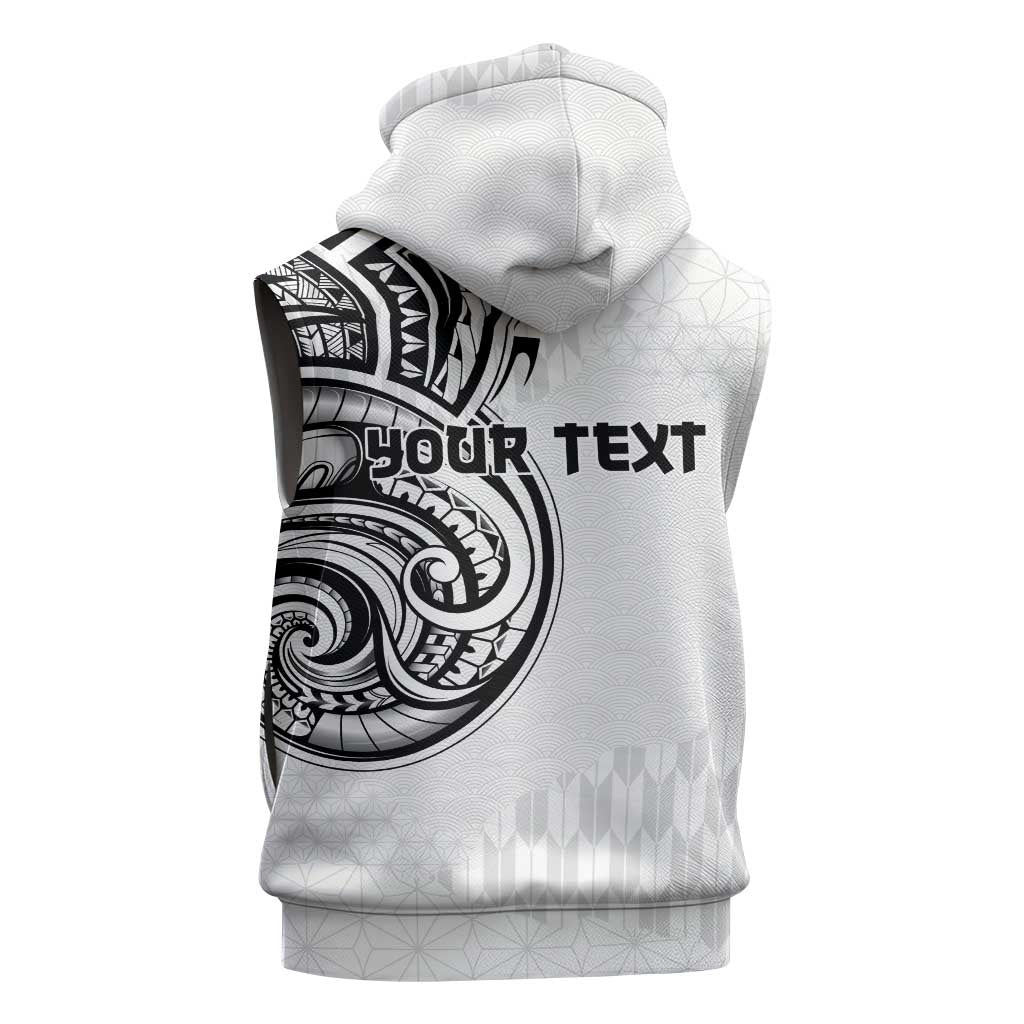 Hawaii and Japanese Culture Personalised Sleeveless Hoodie With Polynesian Tribal Tattoo Style - Polynesian Pride
