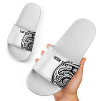 Hawaii and Japanese Culture Personalised Slide Sandals With Polynesian Tribal Tattoo Style - Polynesian Pride