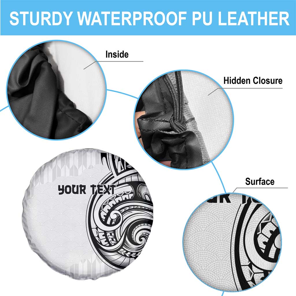 Hawaii and Japanese Culture Personalised Spare Tire Cover With Polynesian Tribal Tattoo Style